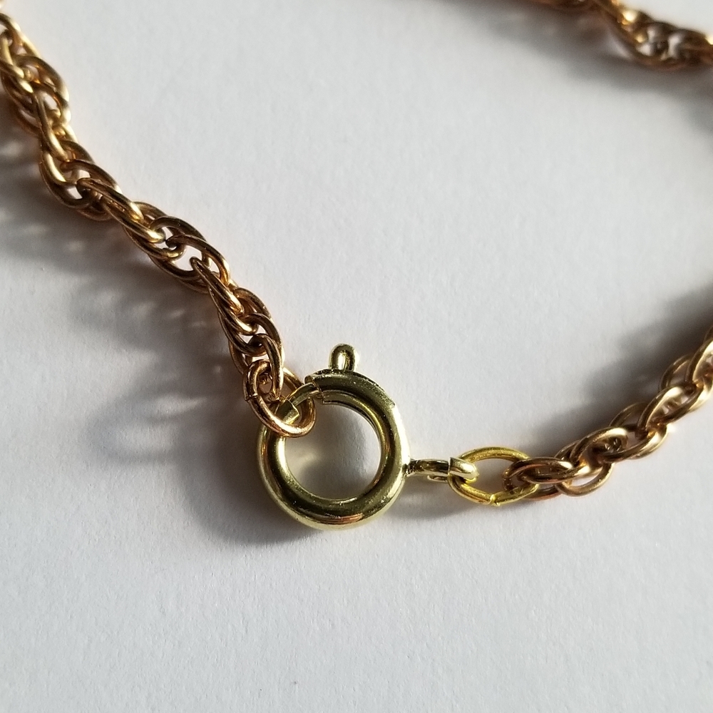 Vintage necklace two strand gold tone black swirled gold chunky multistrand - Picture 11 of 11